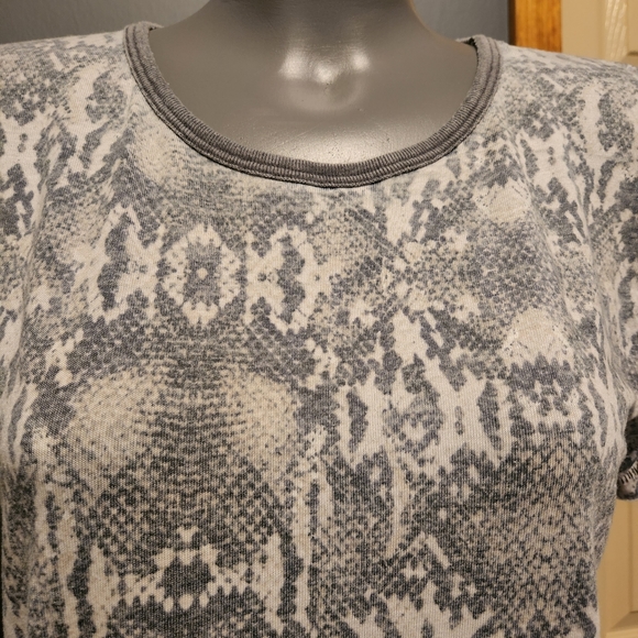 Free People Anthropologie snakeskin print tissue-thin tshirt - Picture 2 of 7
